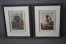 Jules Jean Georges Renard (1833-1926) ?Draner?, Two framed and glazed colour lithographs