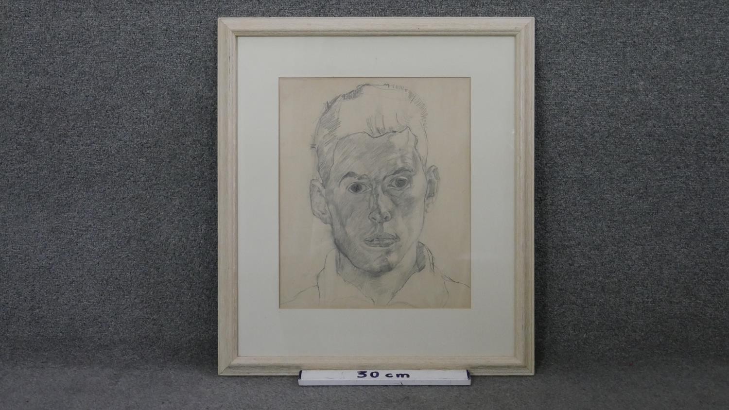 Terence Howe (B.1943) a framed and glazed pencil self portrait on paper, signed with inscription - Image 2 of 6