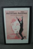 A framed and glazed original Funny Face (1957) US one sheet film poster, starring Audrey Hepburn and