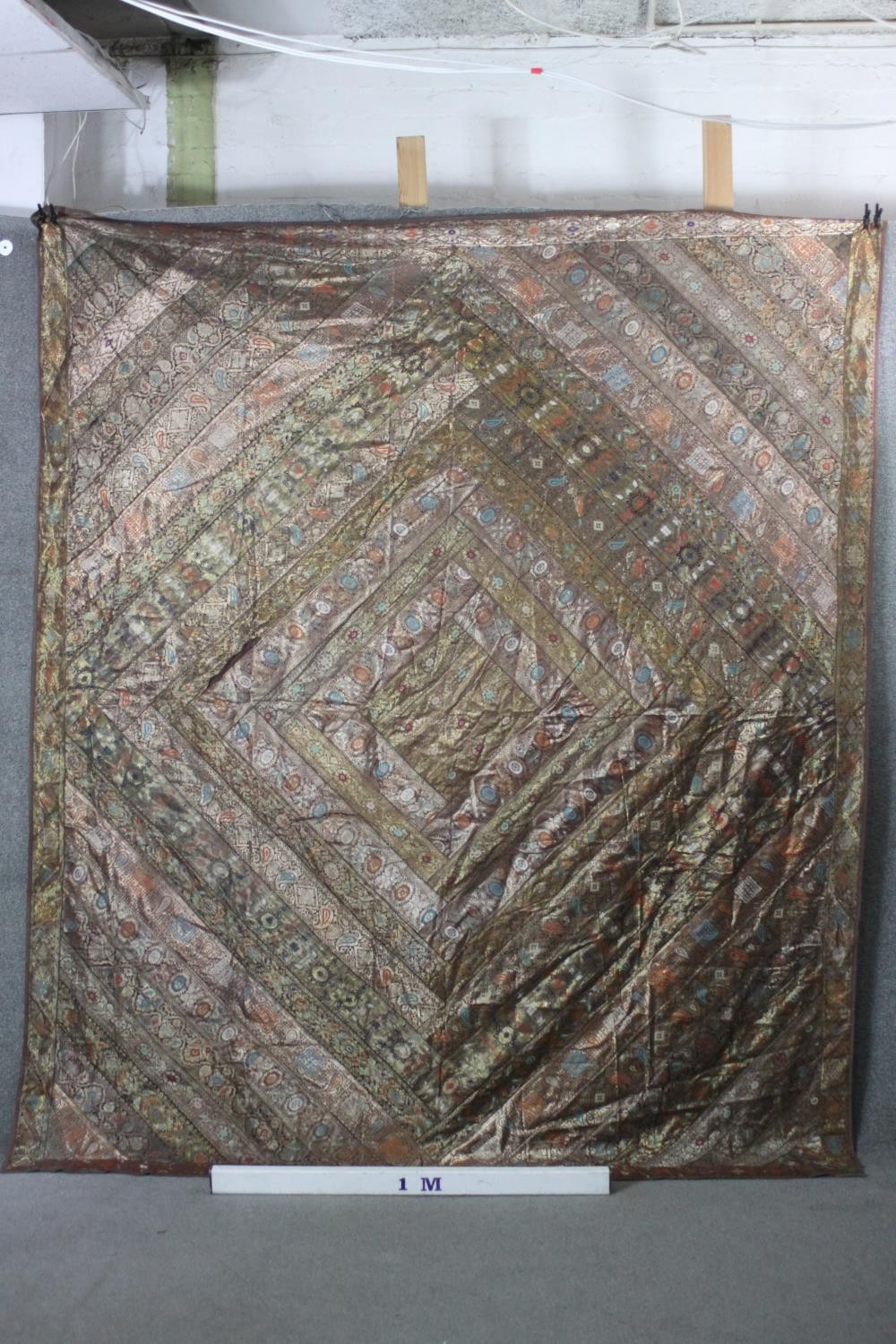 A large fine Indian metallic embroidered throw. L.264 W.221cm. - Image 2 of 7