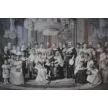 An unframed sepia tone Woodbury type on printed mount of "The Royal Family of Great Britain 1897, by