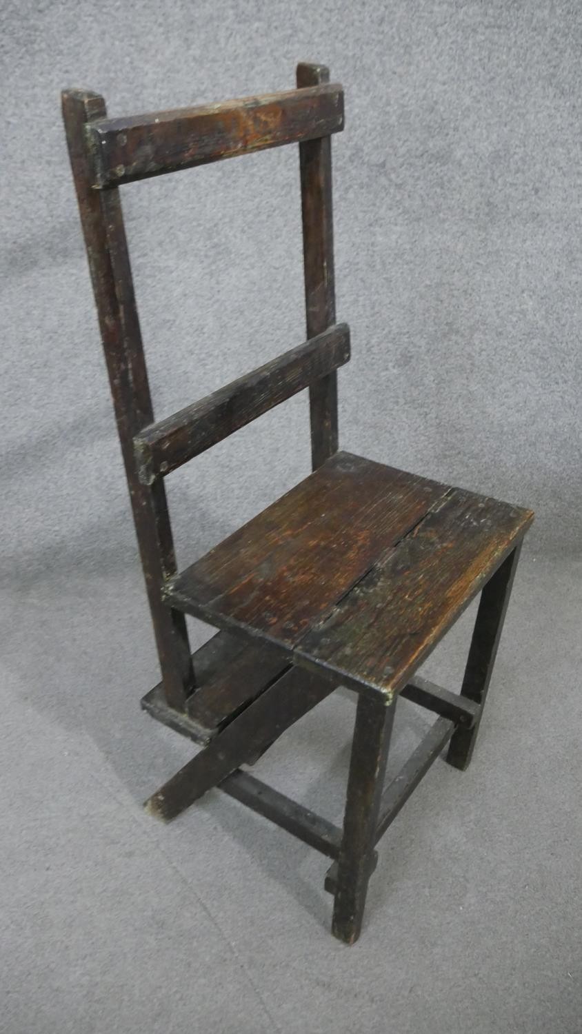 A set of vintage metamorphic chair/library steps. H.92 W.38 D.34cm - Image 2 of 4