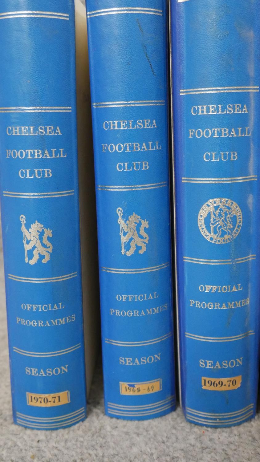 Nine albums of Chelsea football programmes. L.26 W.20cm (largest) - Image 3 of 9