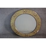 Isabel Tennant - A Large 20th century circular giltwood wall mirror set with eight oval Tigers eye