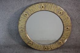 Isabel Tennant - A Large 20th century circular giltwood wall mirror set with eight oval Tigers eye
