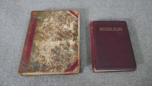 Two 19th century leather bound Dickens hardback books. One Sketches by Boz by Charles Dickens,
