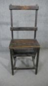 A set of vintage metamorphic chair/library steps. H.92 W.38 D.34cm