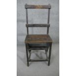 A set of vintage metamorphic chair/library steps. H.92 W.38 D.34cm