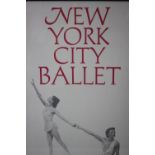 A framed and glazed vintage poster for the New York City ballet. H.58 W.38cm.