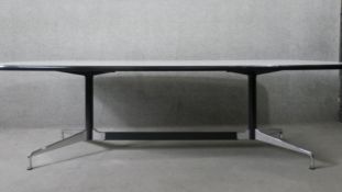 A Charles Eames for Vitra boardroom or dining table with composite laminated top on aluminium base
