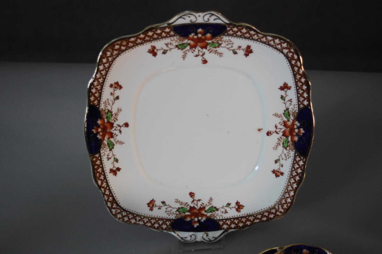 A Roslyn china seven person part tea set. Decorated with a floral design. Includes cups and saucers, - Image 9 of 10