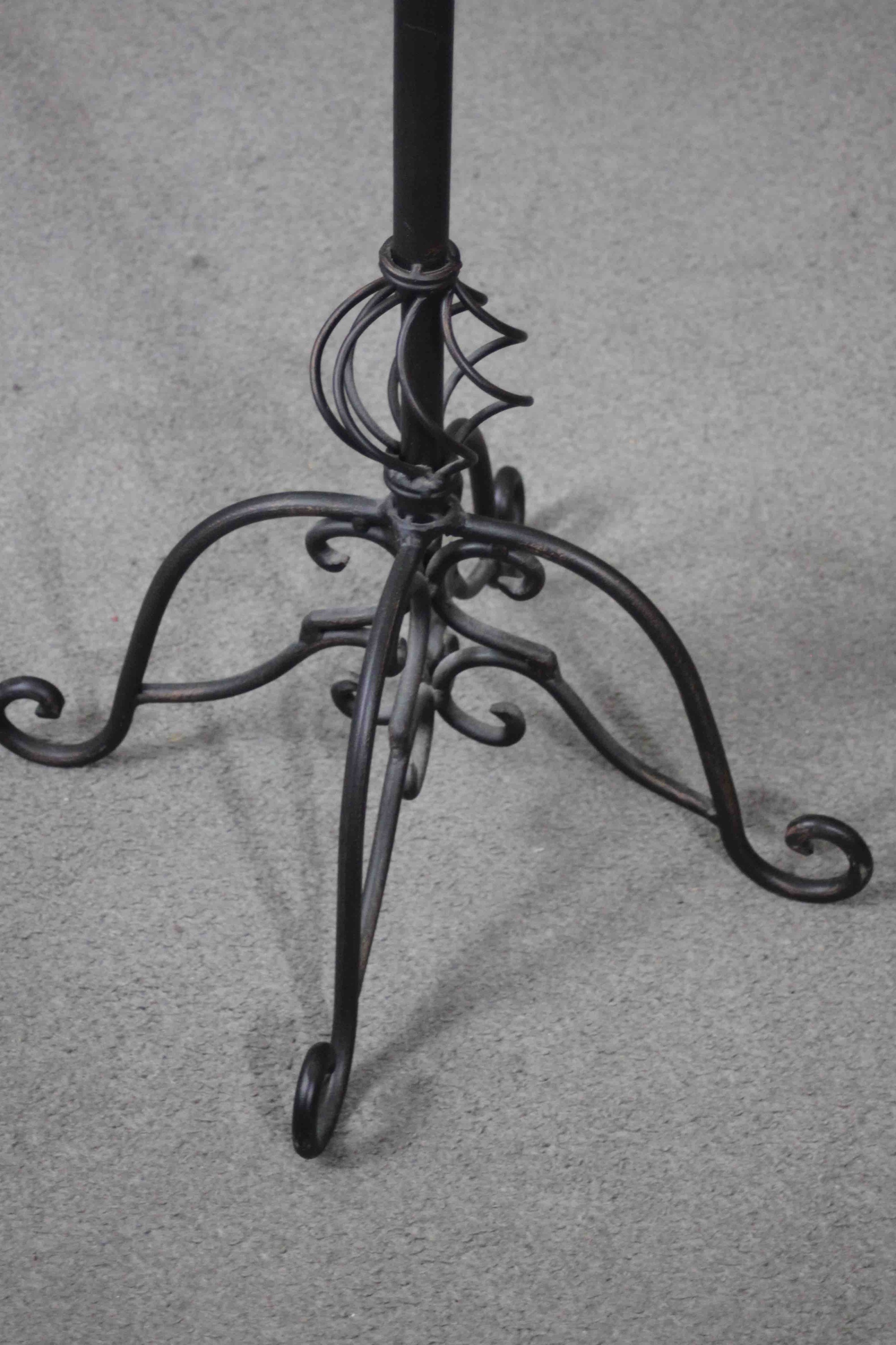 A Victorian style cast iron revolving towel rail with scrolling design base. H.102 W.106 D.40 cm. - Image 4 of 6