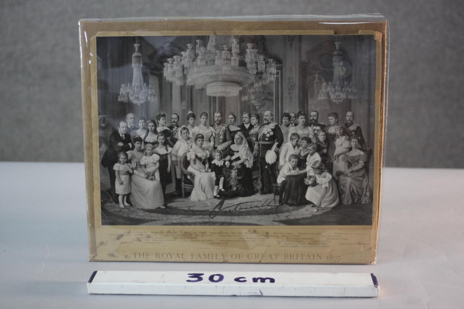 An unframed sepia tone Woodbury type on printed mount of "The Royal Family of Great Britain 1897, by - Image 3 of 7