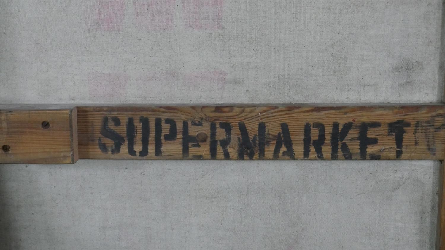 A very large hand painted vintage supermarket advertising sign. H.238 W.153cm - Image 9 of 10