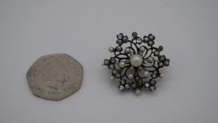 A Victorian metamorphic yellow and white metal (tests as 9ct and silver) floral and clover design