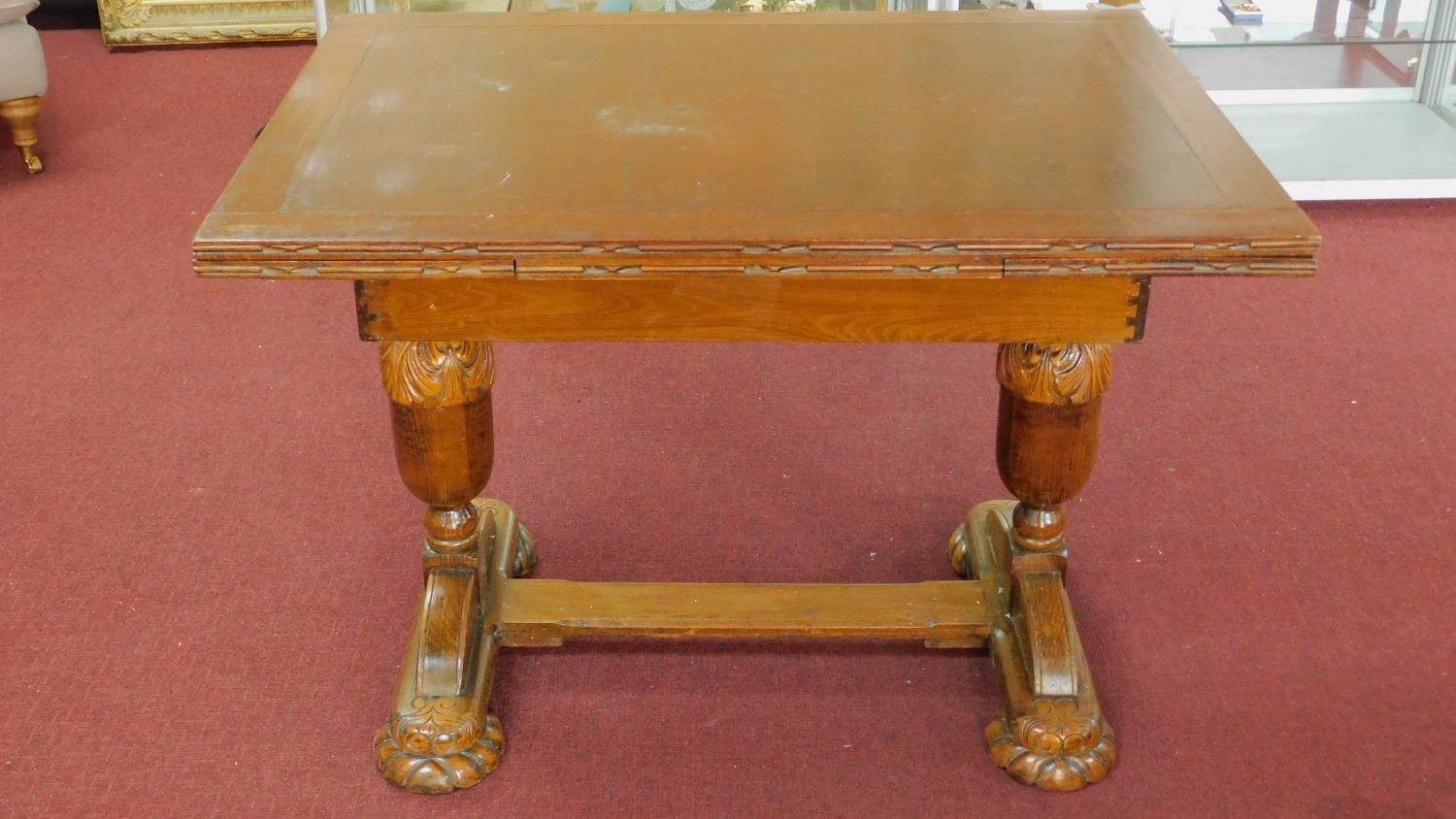 An oak Jacobean style dining table on carved bulbous supports. H.74 W.166 D.76cm - Image 7 of 8
