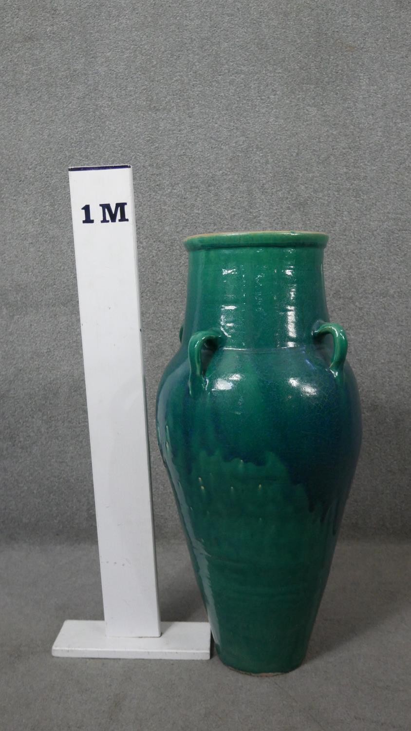 A large floor standing drip glazed Sharab wine vessel. H.87 W.40cm - Image 2 of 5