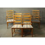 Carl Malmsten (1888-1972), a set of six Swedish beech ladder back dining chairs on stretchered