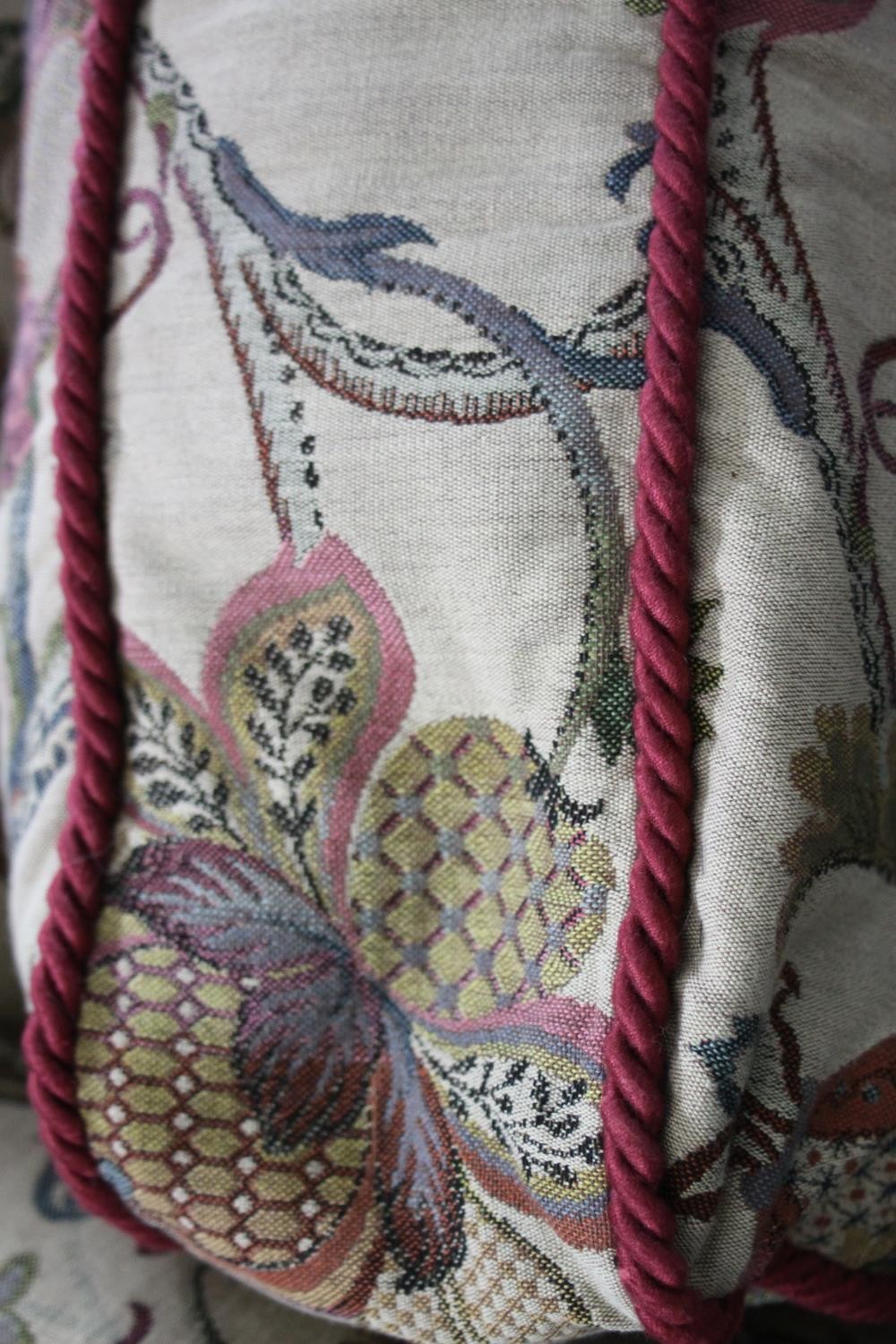 A 19th century armchair in floral tapestry style upholstery on turned mahogany supports - Image 6 of 6