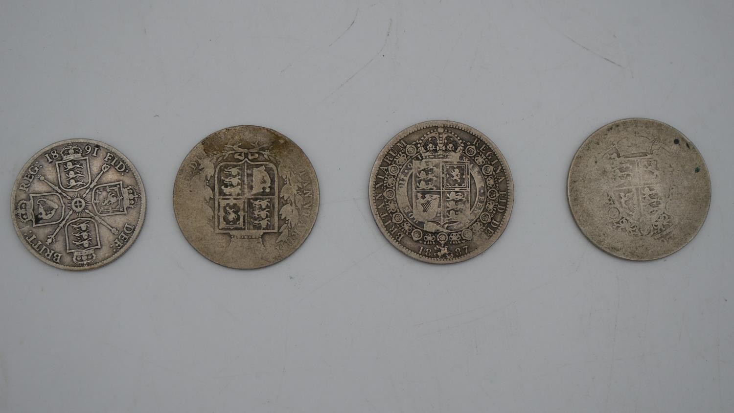 A collection of twenty five 19th and 20th century white metal coins. Including threepences, - Image 4 of 12