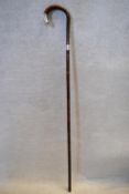 An Edwardian silver mounted bamboo cane by Daniel & Arter, Birmingham, 1911. L.94cm