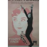 A framed and glazed original Funny Face (1957) US one sheet film poster, starring Audrey Hepburn and