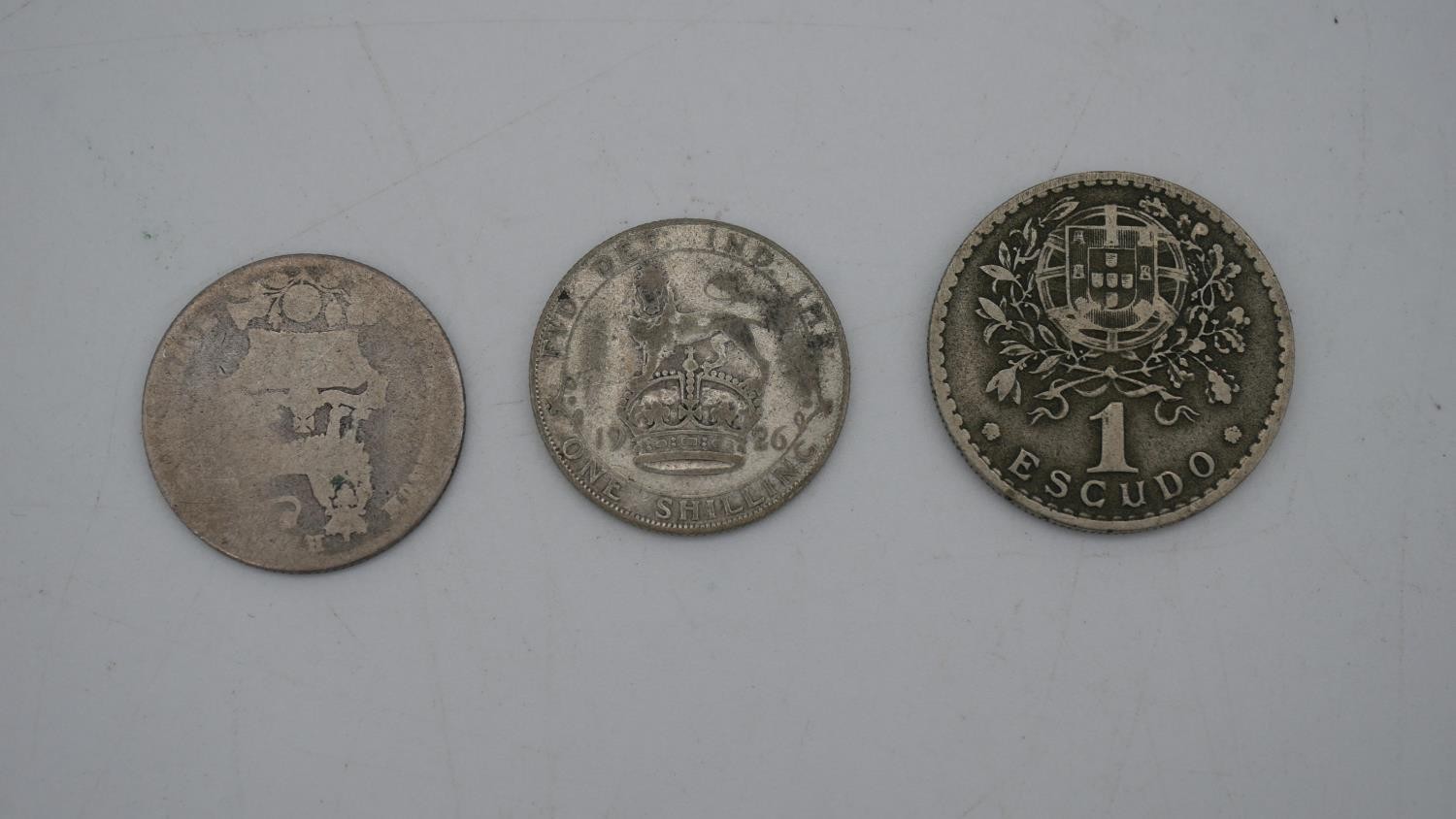 A collection of twenty five 19th and 20th century white metal coins. Including threepences, - Image 6 of 12