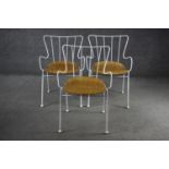 A set of three 1960's vintage Ernest Race metal framed Antelope chairs. Fully restored and with