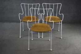 A set of three 1960's vintage Ernest Race metal framed Antelope chairs. Fully restored and with