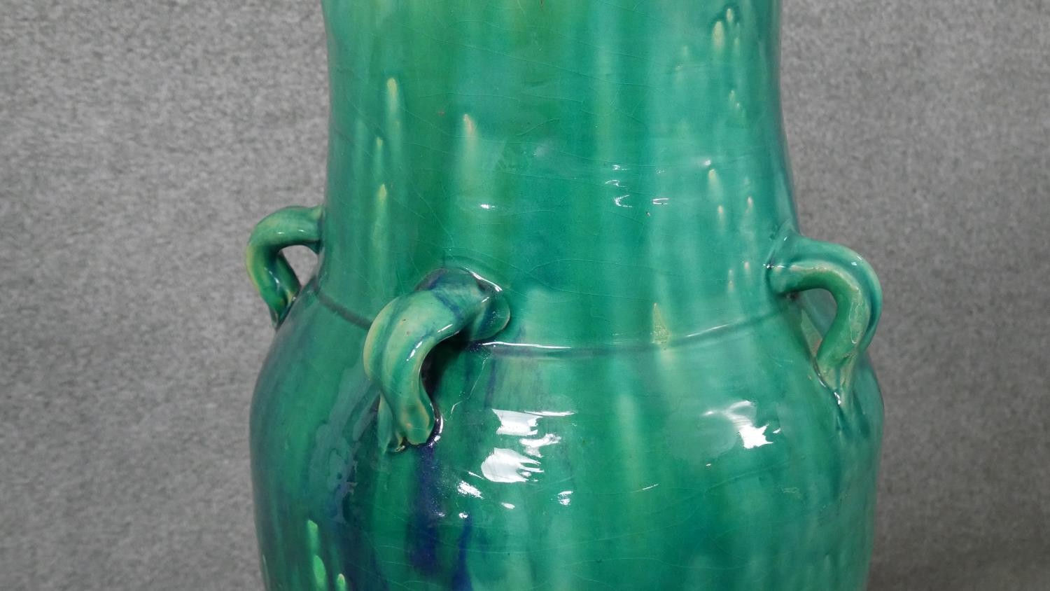 A large floor standing drip glazed Sharab wine vessel. H.87 W.40cm - Image 4 of 5