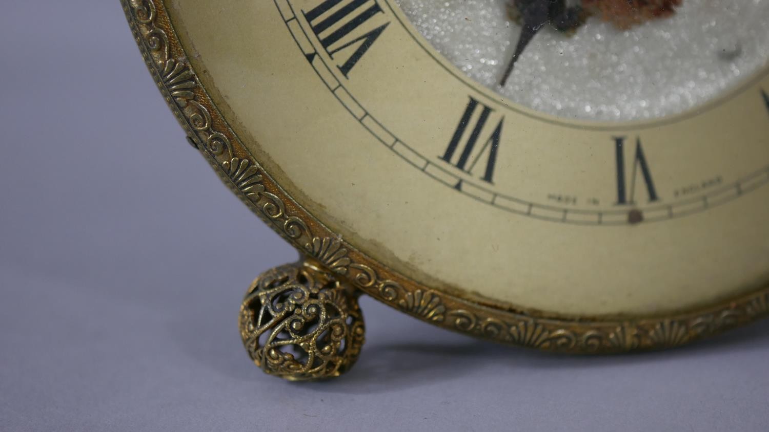 A collection of vintage clocks and gauges. Including an oak cased mantel clock with white enamel - Image 6 of 14