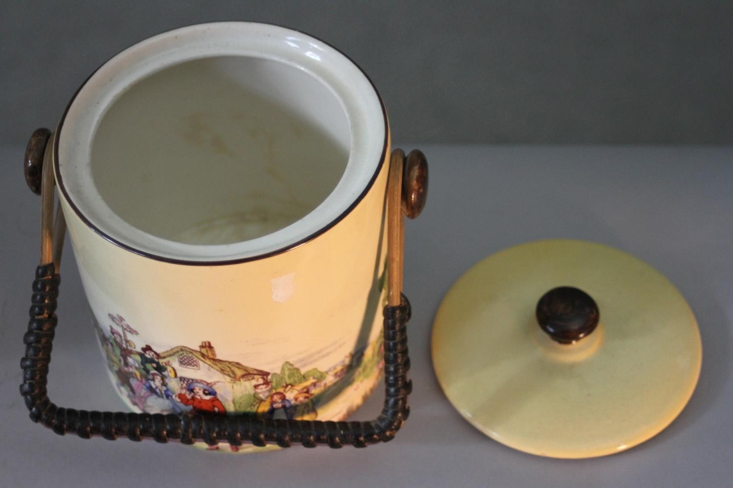 A collection of ceramics and porcelain. Including a Hanley biscuit barrel with floral design, a - Image 3 of 16