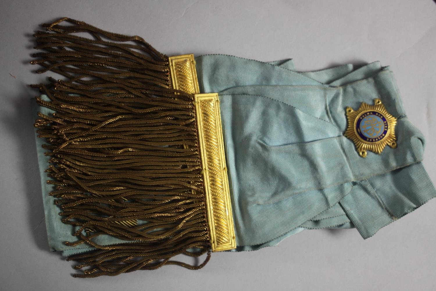 A large collection of approximately thirty pieces of Masonic regalia. Including tunics, sashes, - Image 5 of 7