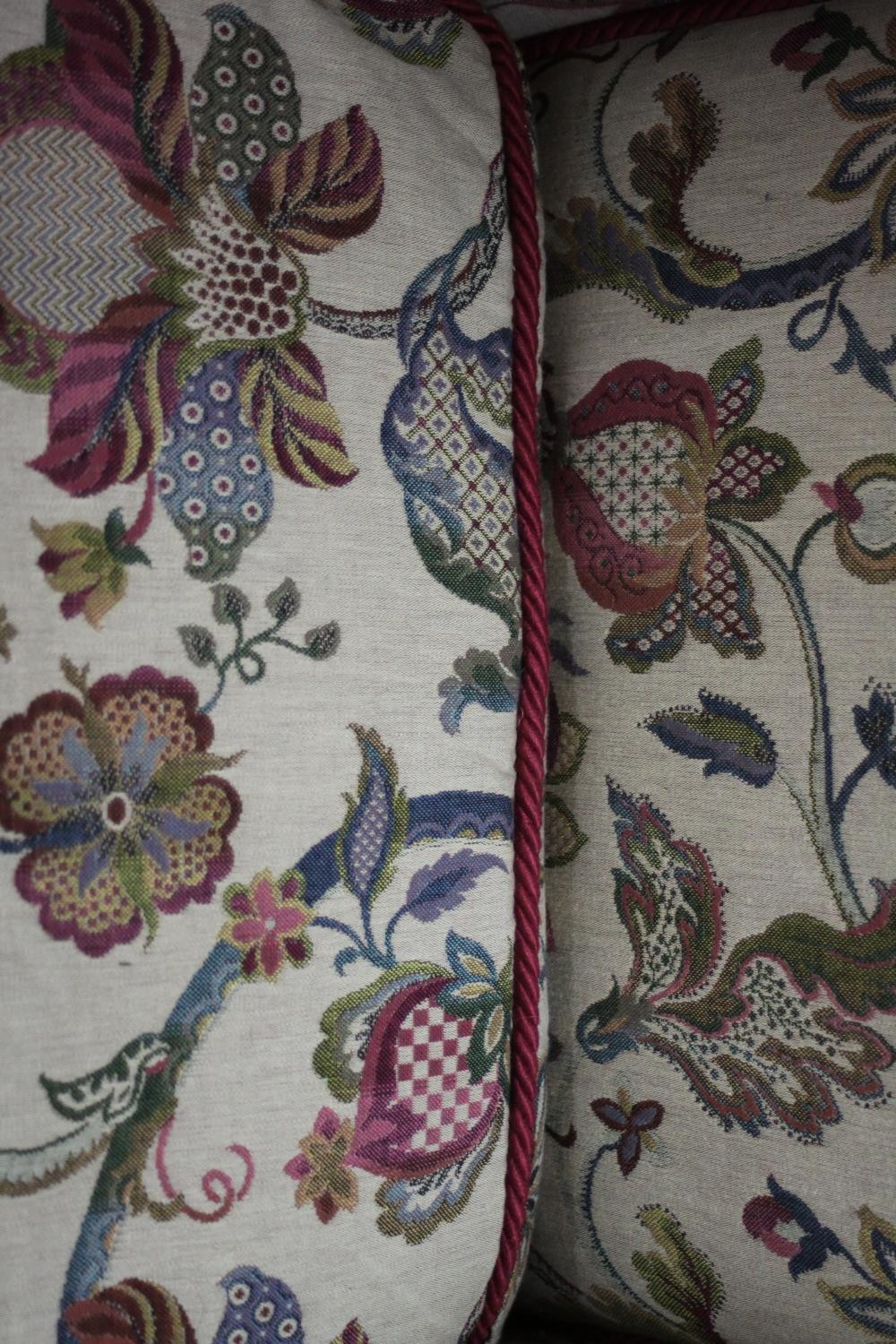 A 19th century armchair in floral tapestry style upholstery on turned mahogany supports - Image 3 of 5