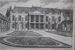 Maxine Juan- A framed and glazed etching of Hotel de Soubise. Signed by the artist. H.38 W.47cm.