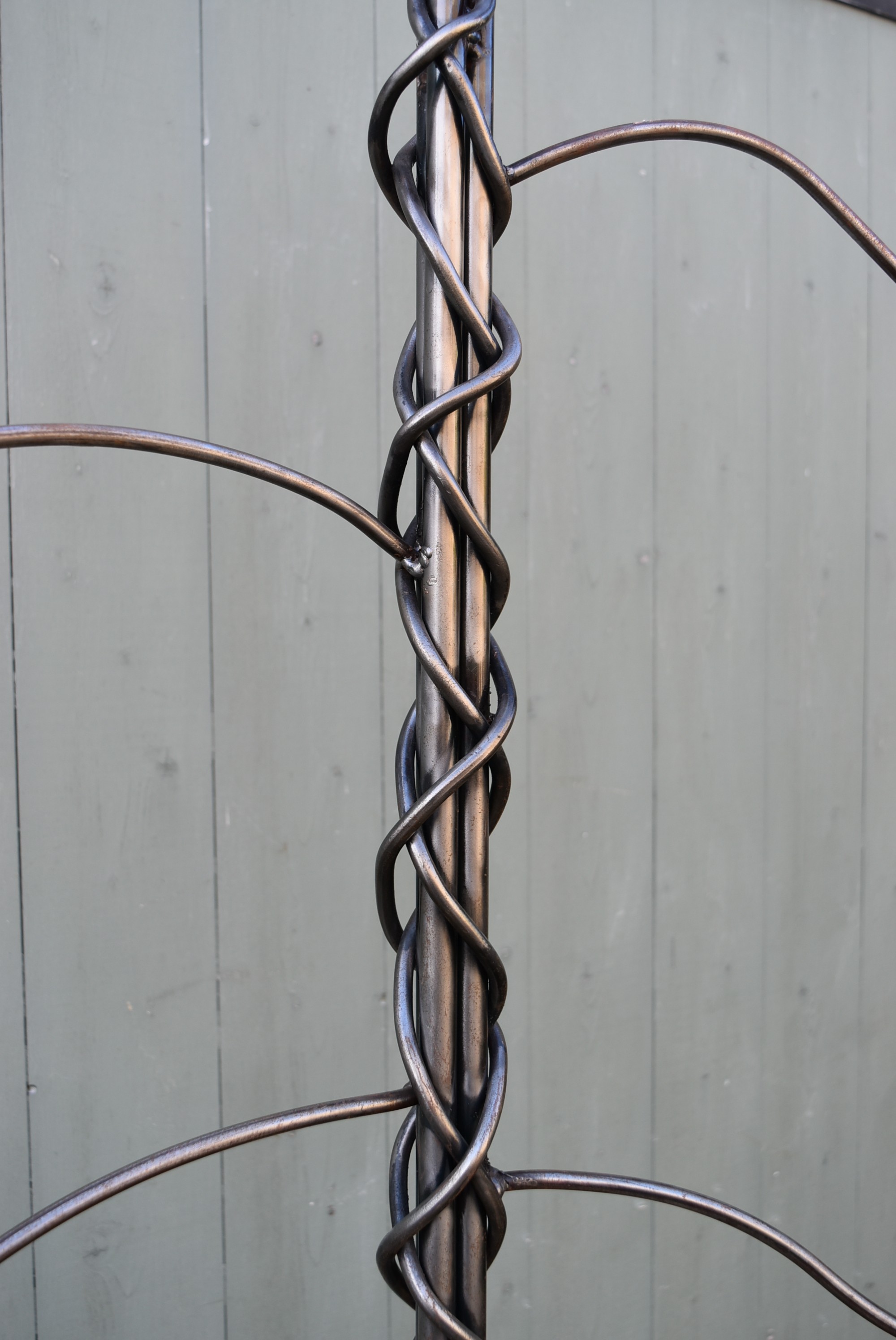 WITHDRAWN - A pair of bespoke tall steel coat hangers or candle stands. H.190 W.85cm - Image 2 of 6