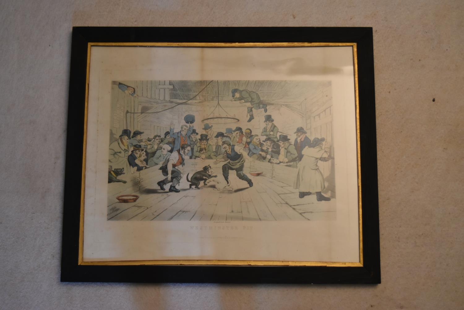A 19th century framed and glazed print entitled Westminster Pit, B. Moss & Co., London. H.56 W.67cm - Image 2 of 5