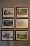 A set of six framed and glazed Norman Thelwell prints, 246/850 of a limited edition signed by the