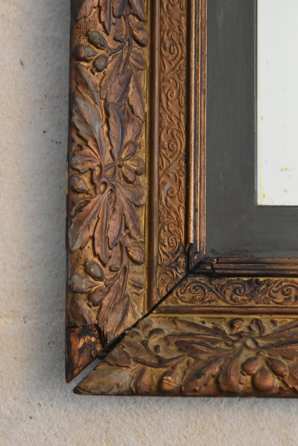 A 19th century giltwood and gesso decorated wall mirror. H.75 W.62cm - Image 2 of 4