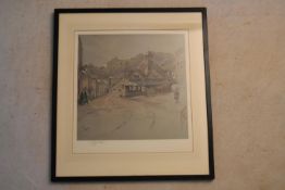 Cecil Alden (1870-1935) - A framed and glazed print 'The Yarn Market' with prints hallmarks and