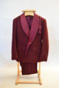 A vintage dinner suit along with a silk and velvet smoking jacket, bespoke c.42R