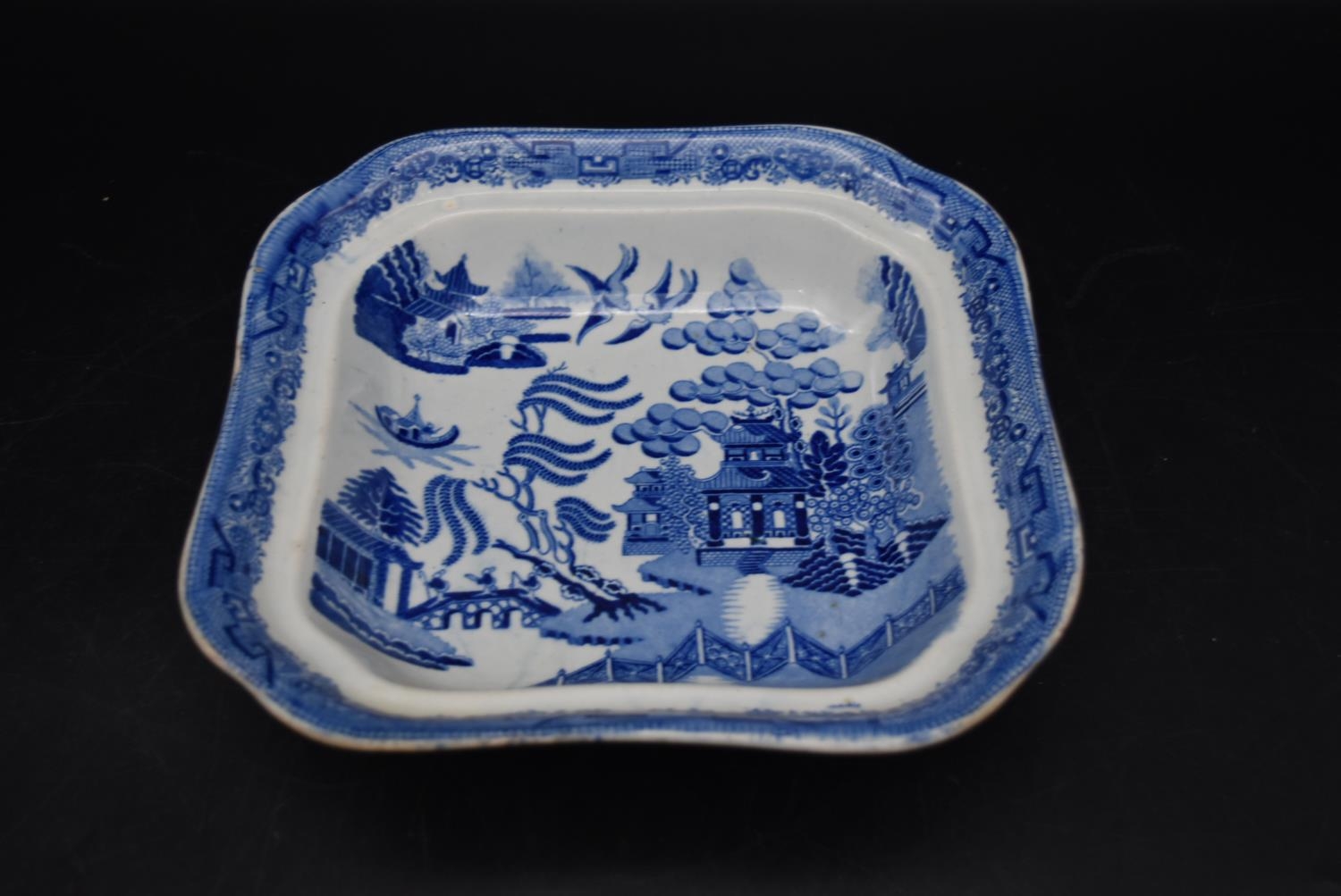 A collection of early 20th century blue and white chinaware. To include a serving bowl, butter - Image 9 of 17