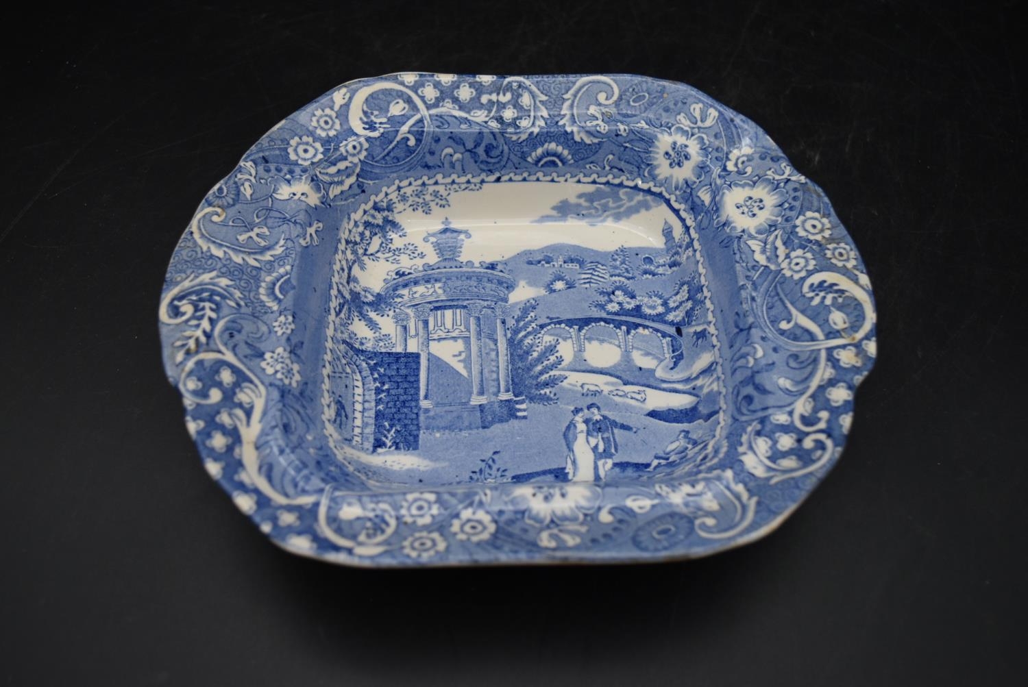 A collection of early 20th century blue and white chinaware. To include a serving bowl, butter - Image 4 of 17