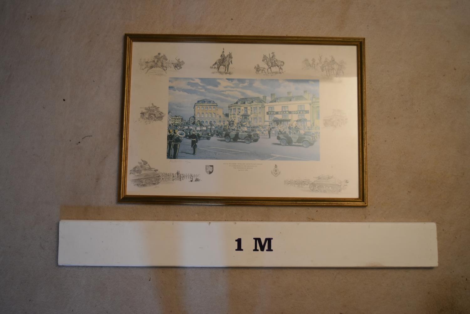 Two framed and glazed signed limited edition prints, The Royal Wiltshire Yeomanry receiving the - Image 10 of 10