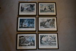 A set of six framed and glazed Norman Thelwell prints, 346/850 of a limited edition signed by the