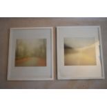 A pair of contemporary photographic prints in glazed box frames. H.64 W.55cm