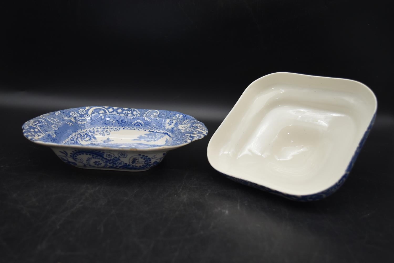 A collection of early 20th century blue and white chinaware. To include a serving bowl, butter - Image 3 of 17