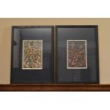 Two framed and glazed Balinese watercolour paintings on paper. H.48 W.35cm (2)