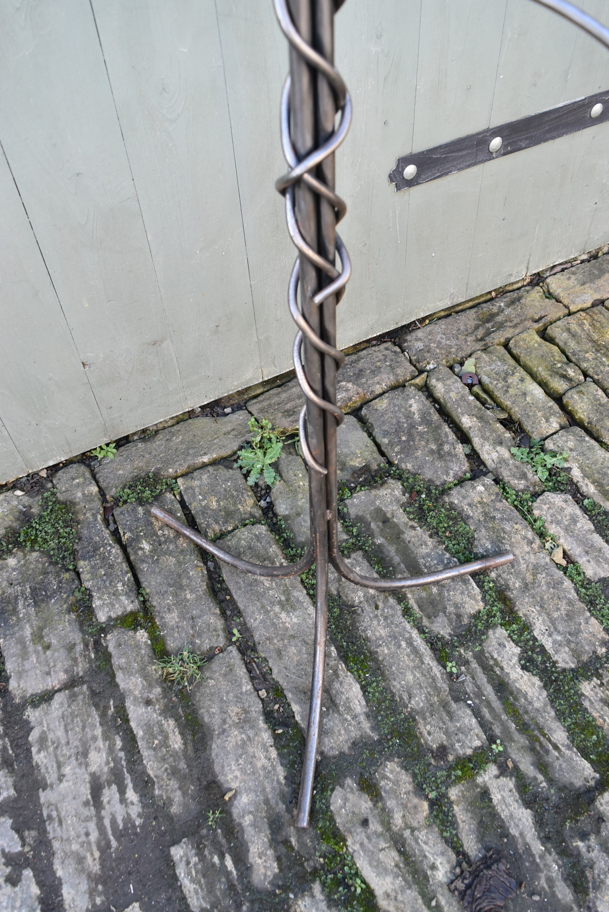 WITHDRAWN - A pair of bespoke tall steel coat hangers or candle stands. H.190 W.85cm - Image 4 of 6