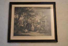 George Morland (1763?1804), a 19th century framed and glazed print titled 'Return From Market'. H.61